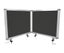 Desk Mounted Partitions 450mm High x 1760mm Wide - Charcoal Carousel 1