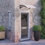 vidaXL Door Canopy Black and Transparent 80x80 cm Polycarbonate Carousel 1
