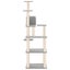 vidaXL Cat Tree with Sisal Scratching Posts Light Grey 153 cm Carousel 4
