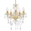 Chandelier with Crystal Beads Golden Round 5 x E14 Carousel 1