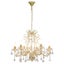 vidaXL Chandelier with Crystal Beads Golden Round 6 x E14 Carousel 2