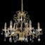 vidaXL Chandelier with Crystal Beads Golden Round 6 x E14 Carousel 3
