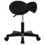vidaXL Work Stool Black Faux Leather Carousel 1