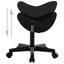 vidaXL Work Stool Black Faux Leather Carousel 3