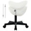 vidaXL Work Stool White Faux Leather Carousel 3
