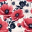 ON SALE FREE SHIPPING - Canvas Art Print - Flower Poppies Seamless Pattern Carousel 1