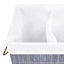 vidaXL Bamboo Laundry Basket with 2 Sections Grey 72 L Carousel 6