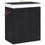 vidaXL Bamboo Laundry Basket with 2 Sections Black 100 L Carousel 1