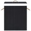 vidaXL Bamboo Laundry Basket with 2 Sections Black 100 L Carousel 4