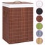 vidaXL Bamboo Laundry Basket with 2 Sections Brown 72 L Carousel 2