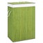 vidaXL Bamboo Laundry Basket with 2 Sections Green 72 L Carousel 2