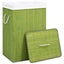 vidaXL Bamboo Laundry Basket with 2 Sections Green 72 L Carousel 4