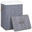 vidaXL Bamboo Laundry Basket with Single Section Grey Carousel 3