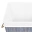 vidaXL Bamboo Laundry Basket with Single Section Grey Carousel 7