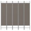 vidaXL 5-Panel Room Divider Anthracite 200x200 cm Fabric Carousel 3