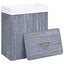 vidaXL Bamboo Laundry Basket with Single Section Grey 83 L Carousel 3