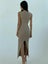 Women Slit Midi Bodycon Dress Women Sleeveless Knit Sexy Long Dresses Carousel 7