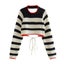 Women's Cropped Sweaters Knit Striped Sweater Pullovers Autumn Carousel 1