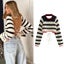 Women's Cropped Sweaters Knit Striped Sweater Pullovers Autumn Carousel 2