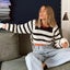 Women's Cropped Sweaters Knit Striped Sweater Pullovers Autumn Carousel 7