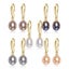 18K Gold Drop Earrings AAA Grade Real Pearls "Elise" (White) Carousel 6
