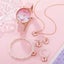 6pcs Set Womens Quartz Watch with Pink Butterfly Dial Luxury Brand Design Lea... Carousel 2