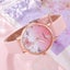 6pcs Set Womens Quartz Watch with Pink Butterfly Dial Luxury Brand Design Lea... Carousel 4