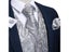 Mens Classic Silver Paisley Silk Waistcoat Vest Suit Vest Set Carousel 1