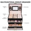 Jewellery Box w/ Mirror Girl 2 Drawer Organiser Ring Earring Storage Lock Case Carousel 2