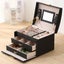 Jewellery Box w/ Mirror Girl 2 Drawer Organiser Ring Earring Storage Lock Case Carousel 4