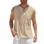 Men's Tank Top Cotton Linen Tops Fashion Solid Color Sleeveless Carousel 1