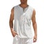Men's Tank Top Cotton Linen Tops Fashion Solid Color Sleeveless Carousel 5