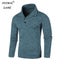 Sweatwear Long Sleeve Solid Color Turtleneck Men Button Winter Autumn Carousel 2