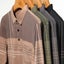 New Men Long Sleeve Polo Shirt Lapel Stripe Business Polo Shirt Carousel 3