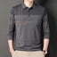 New Men Long Sleeve Polo Shirt Lapel Stripe Business Polo Shirt Carousel 4