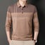 New Men Long Sleeve Polo Shirt Lapel Stripe Business Polo Shirt Carousel 5
