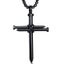 Men's Titanium Steel Edgy Cross Pendant Necklace in Gun-Metal Black Carousel 1