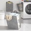 Foldable Adhesive Laundry Basket Hamper Wall Hanging Clothes Mesh Hook Organizer Carousel 6