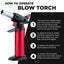 Gourmet Kitchen Refillable Butane Kitchen Blow Torch - Red And Black Carousel 4