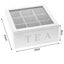 White Wooden Tea Bag Chest Glass Window Jewellery Storage Organiser Box Carousel 1
