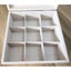 White Wooden Tea Bag Chest Glass Window Jewellery Storage Organiser Box Carousel 4