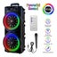 5000W Dual 8.5''Bluetooth Speaker Sub Woofer Heavy Bass Party RGB w/ Mic Remote Carousel 7