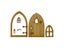 3D Wooden Fairy Garden Door DIY Door Decoration Miniature Garden Signs Doll Carousel 3