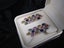 16.70 CT MULTI COLOUR SAPPHIRE &amp; DIAMOND EARRINGS, 14 K WHITE GOLD Carousel 1