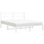 Queen Size Metal Bed Frame with Headboard white 150x200 Cm Tppaol Carousel 13