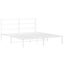 Queen Size Metal Bed Frame with Headboard white 150x200 Cm Tppaol Carousel 17