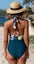 CUPSHE Deep V-neck Halter One-Piece Swimsuit For Women Sexy Backless Lace CHK29M Carousel 3