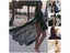 Women Lace Hollow Crochet Swimwear Bikini Long Sleeve Beach Dress Sarongs Carousel 2