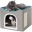 Large Cat Bed with Fluffy Ball Hanging and Scratch Pad Double Layered Fol CHK29M Carousel 4