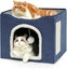 Large Cat Bed with Fluffy Ball Hanging and Scratch Pad Double Layered Fol CHK29M Carousel 7